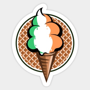 Flag of Ireland funny ice cream Sticker